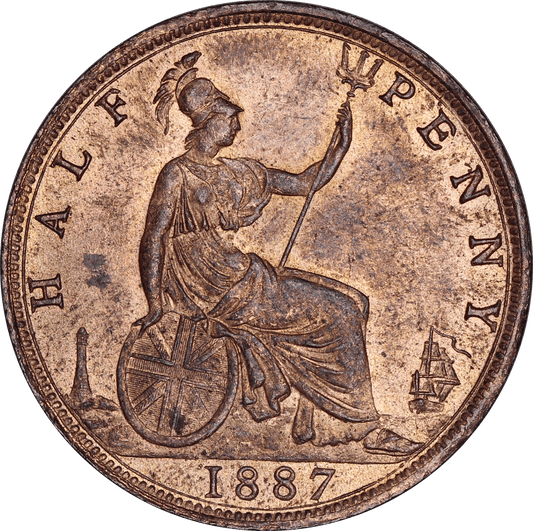 1887 Queen Victoria Halfpenny - UNC - SPINK 3956