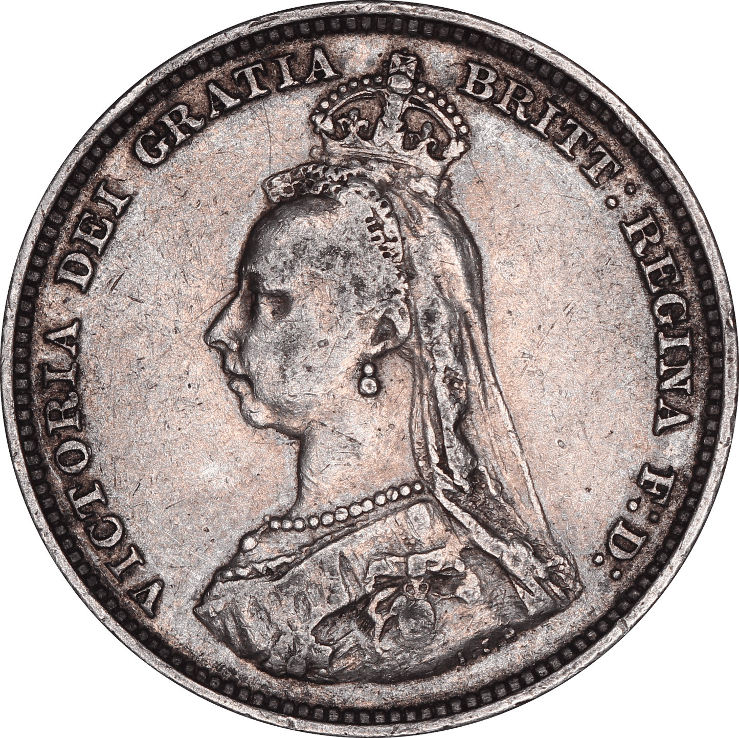 1887 Queen Victoria Shilling - VF - S.3926