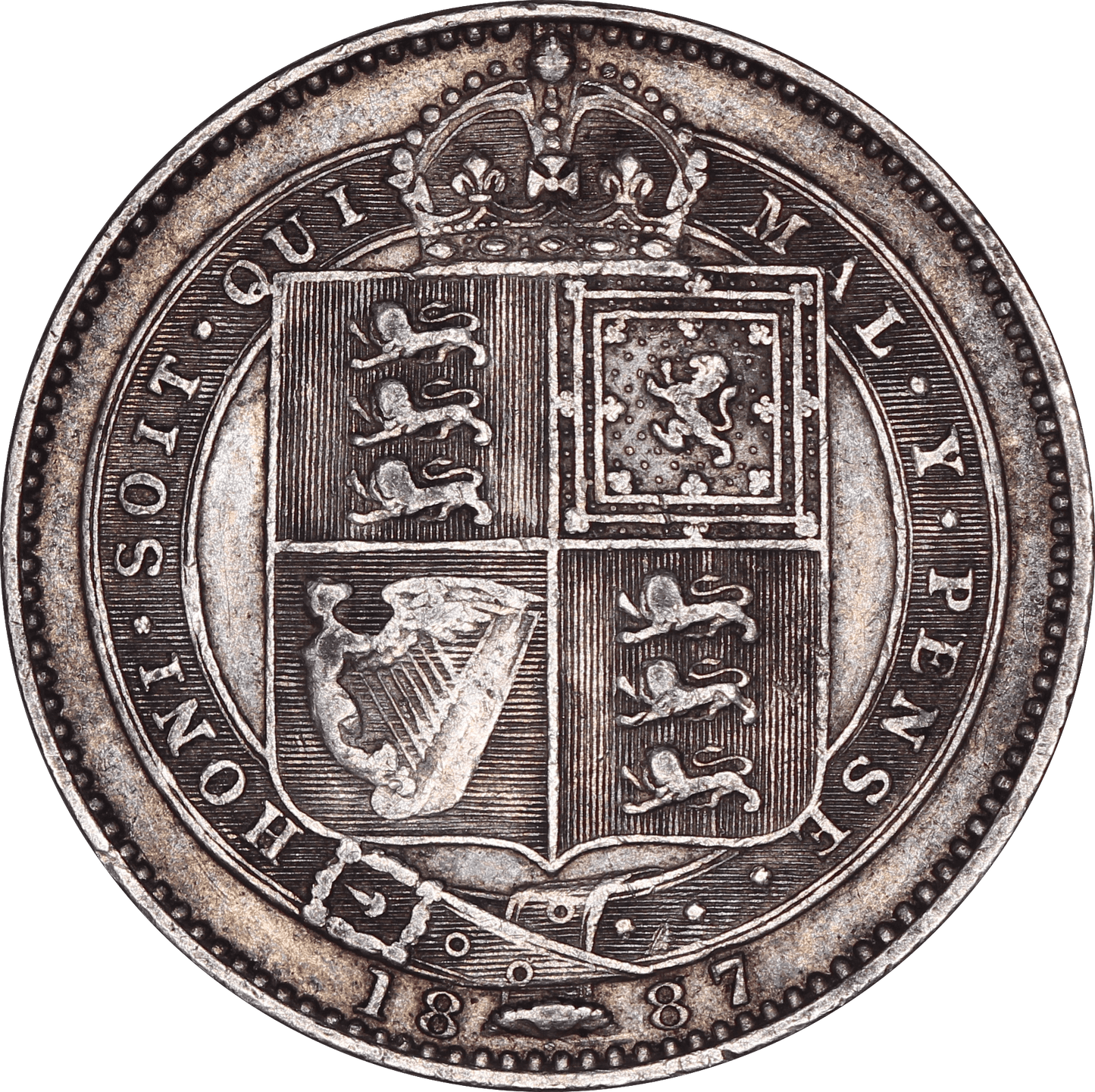 1887 Queen Victoria Shilling - VF - S.3926