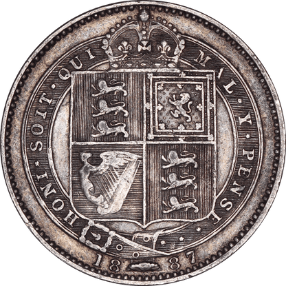 1887 Queen Victoria Shilling - VF - S.3926