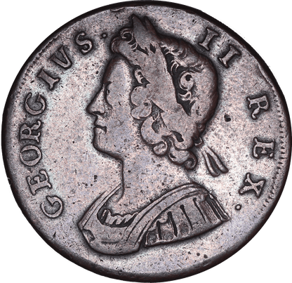 1729 King George II Halfpenny - F - SPINK 3717