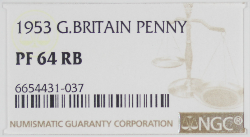 1953 Queen Elizabeth II Proof Penny - PF 64 RB - S.4154