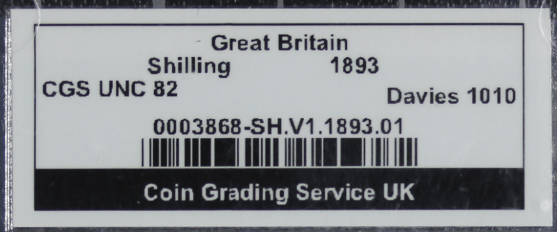 1893 Queen Victoria Shilling - CGS 82 - S.3940