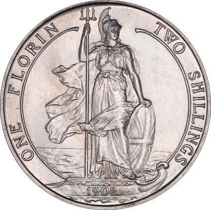 1902 King Edward VII Matte Proof Florin - UNC - S.3981