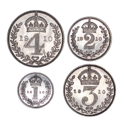1910 King Edward VII Maundy Set - AUNC - S.3985