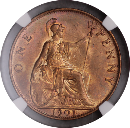 1901 Queen Victoria Penny - MS64 RB - S.3961